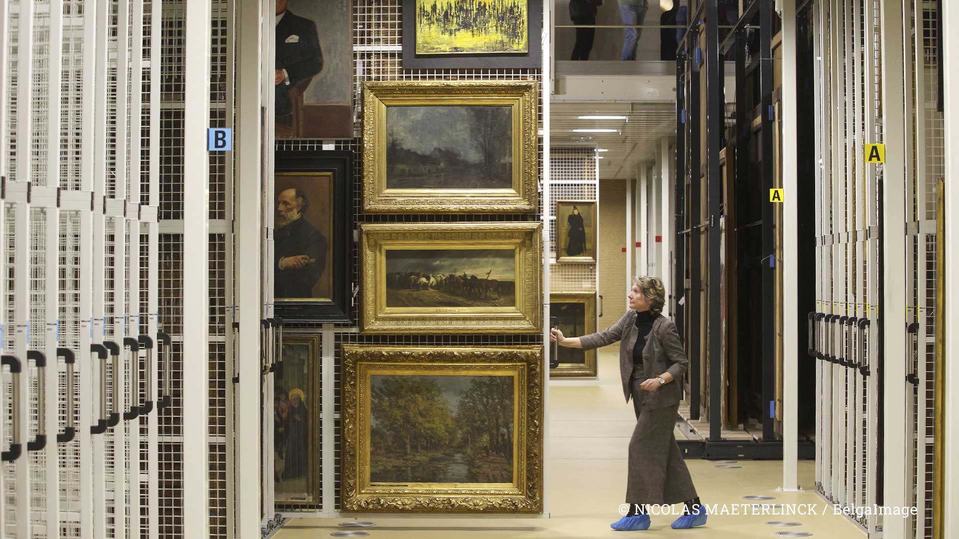 Het schilderijendepot van het Koninklijk Museum voor Schone Kunsten in Antwerpen (dinsdag 02 April 2013).